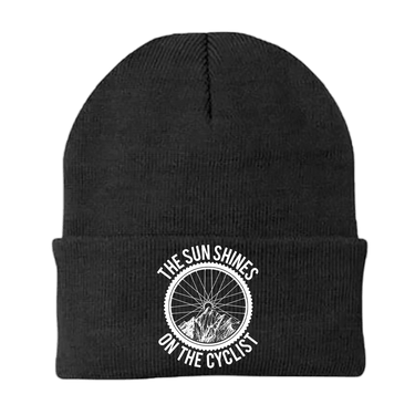 The Sun Shine On The Cyclist Embroidered Beanie